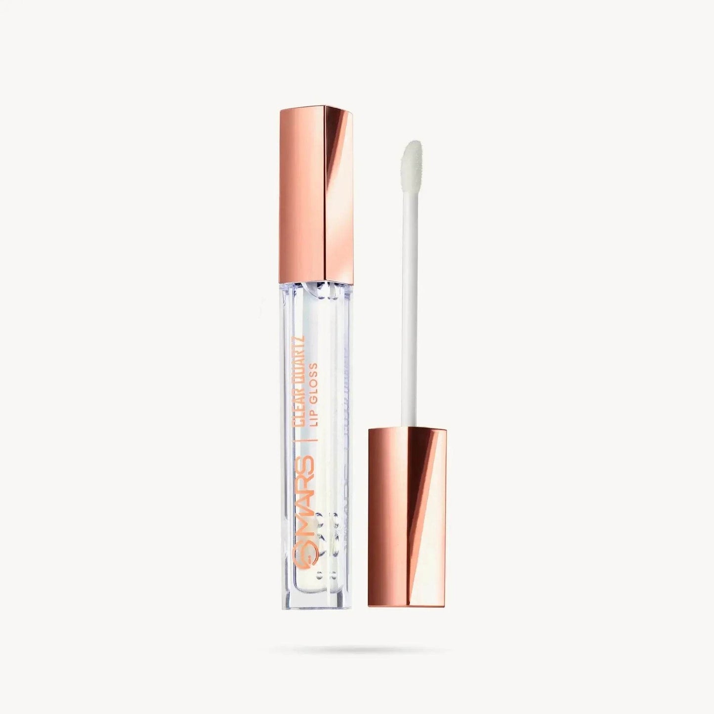 mars clear quartz lip gloss – high shine transparent gloss | non-sticky & hydrating formula | glass-like finish | wears alone or over lipstick
