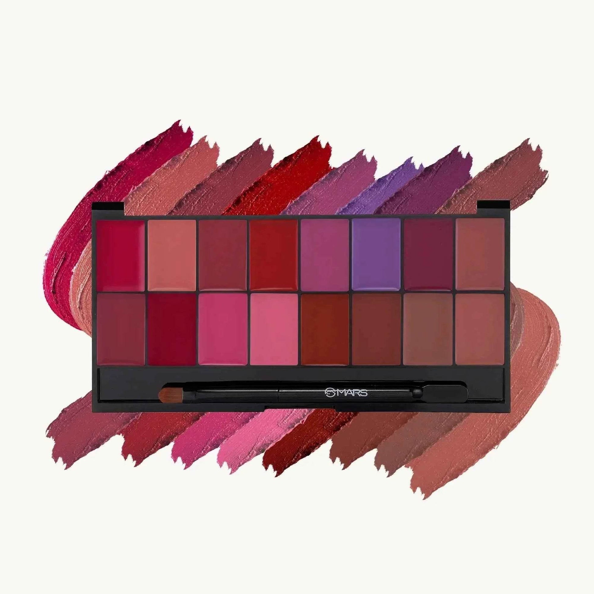 Mars Infinity Demi Matte Lip Palette – 9 Creamy Lip Colors | Blendable & Long-Lasting | Lightweight Formula | Multi-Use Lip Makeup Kit