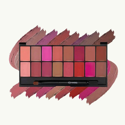 Mars Infinity Demi Matte Lip Palette – 9 Creamy Lip Colors | Blendable & Long-Lasting | Lightweight Formula | Multi-Use Lip Makeup Kit