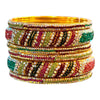 Multicolor Stone -Studded Designer Bangle Set