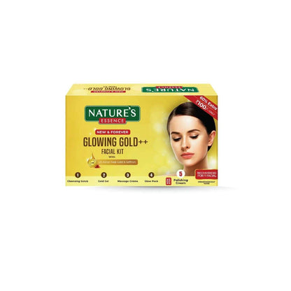 Nature’s Essence Glowing Gold Facial Kit Gel | 3 Uses, 4 Count (20g) | Radiant Skin Care