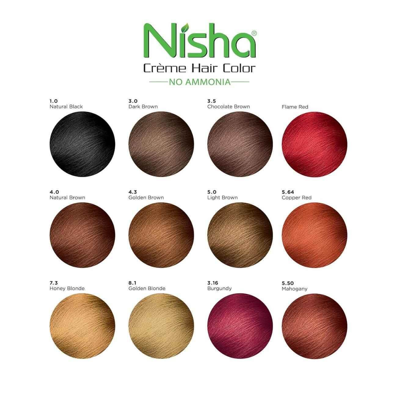 nisha creme hair color – no ammonia permanent hair colour for women & men | 100% grey coverage, ultra soft deep shine | 3.16 burgundy shade, 120gm pack of 1