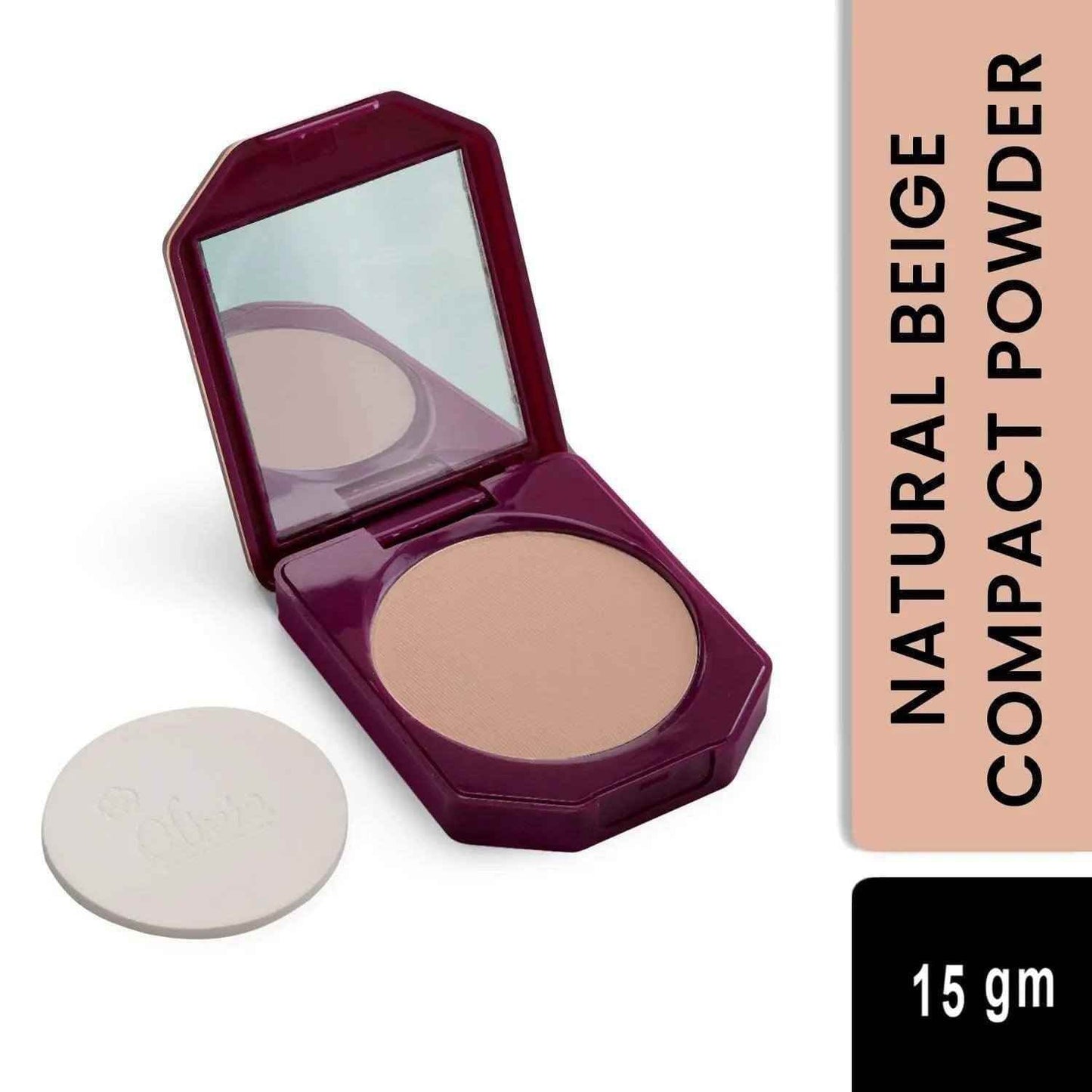 olivia 100% oil-free compact powder natural beige, shade no. 2, 15g