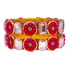 Red Floral Stone Bangle Set – Traditional Golden Wedding Bangles
