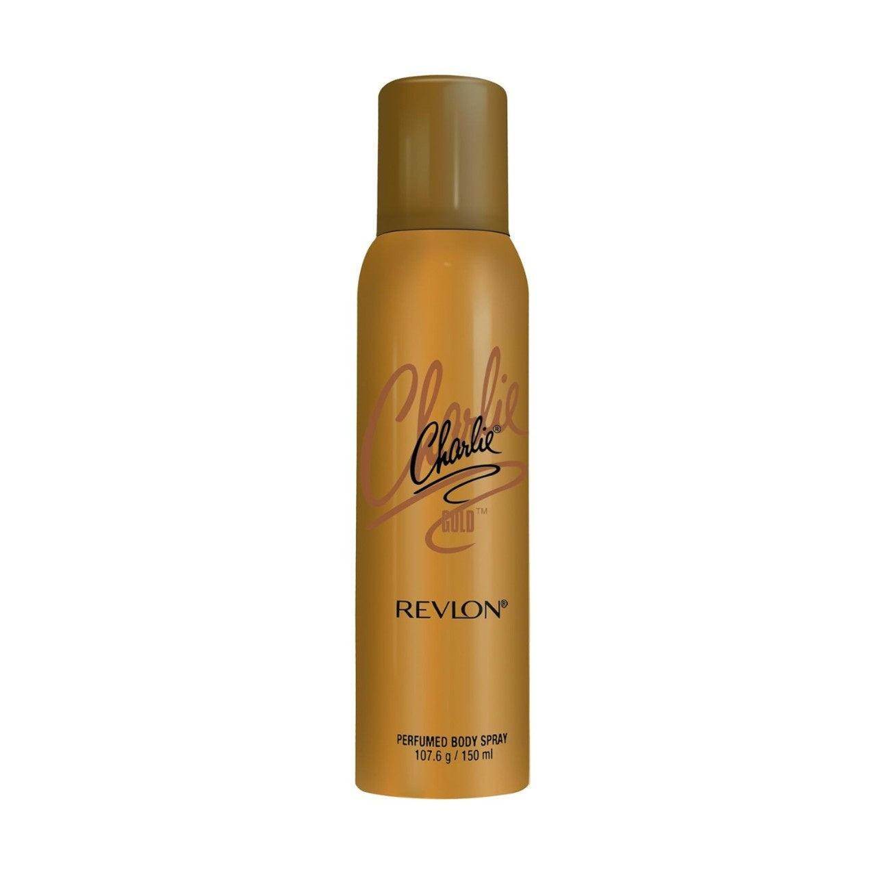 revlon charlie gold perfumed body spray for women - 150ml, jasmine, rose, sandalwood fragrance