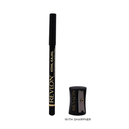 Revlon Kohl Kajal Eye Liner Pencil with Sharpener, Black, 1.14g