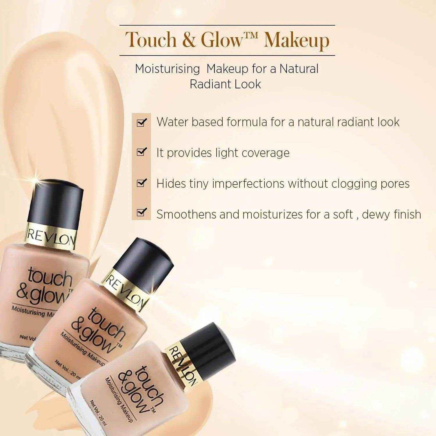 revlon touch and glow liquid make up - natural mist, 20ml