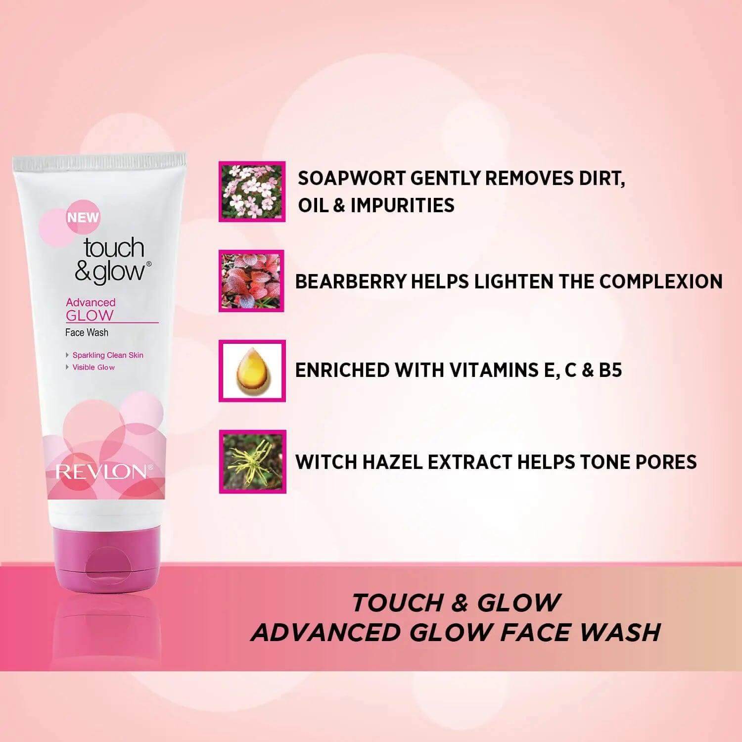 Revlon Touch & Glow Advanced Glow Face Wash, 100g