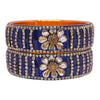 Royal Blue Floral Stone Bangles Set – Traditional Wedding Jewelry