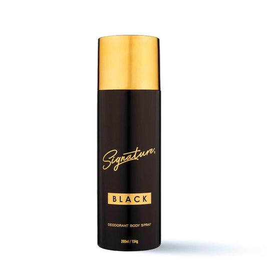 SIGNATURE Black Deodorant Body Spray for Men - 200ml, Long Lasting Fragrance