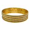 Slim Gold-Plated White Stone Bangles Set