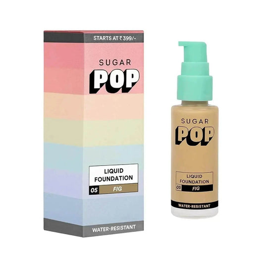 SUGAR POP Liquid Foundation - 05 Fig - 30 ml | Water Resistant, Long-Lasting (Up to 10 Hours), Super Matte Finish, Full Coverage Foundation for Flawless Skin