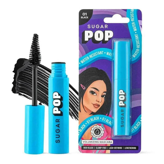 SUGAR POP Volumizing Mascara Black - 9 ml | Clump-Free, Volumizes, Lengthens, Smudge-Proof, Quick Drying, Intense Black Formula