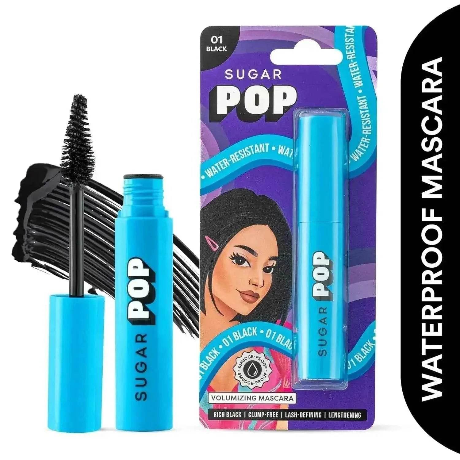 SUGAR POP Volumizing Mascara Black - 9 ml | Clump-Free, Volumizes, Lengthens, Smudge-Proof, Quick Drying, Intense Black Formula