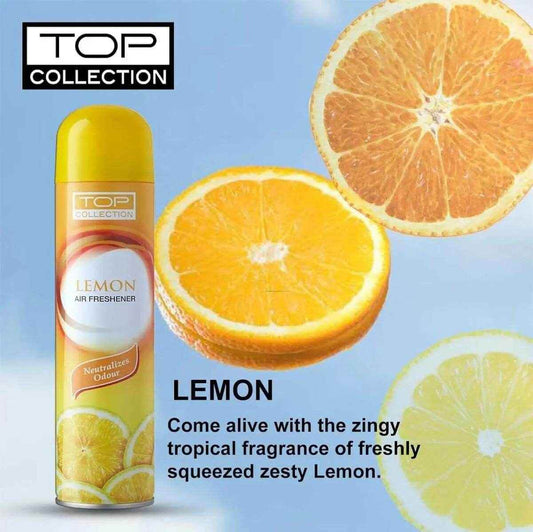 Top Collection Air Freshener - Lemon 300ml | Zesty Tropical Lemon Fragrance | Odour Neutralizer & Long-Lasting Room Freshener for Home & Office | Made in U.A.E
