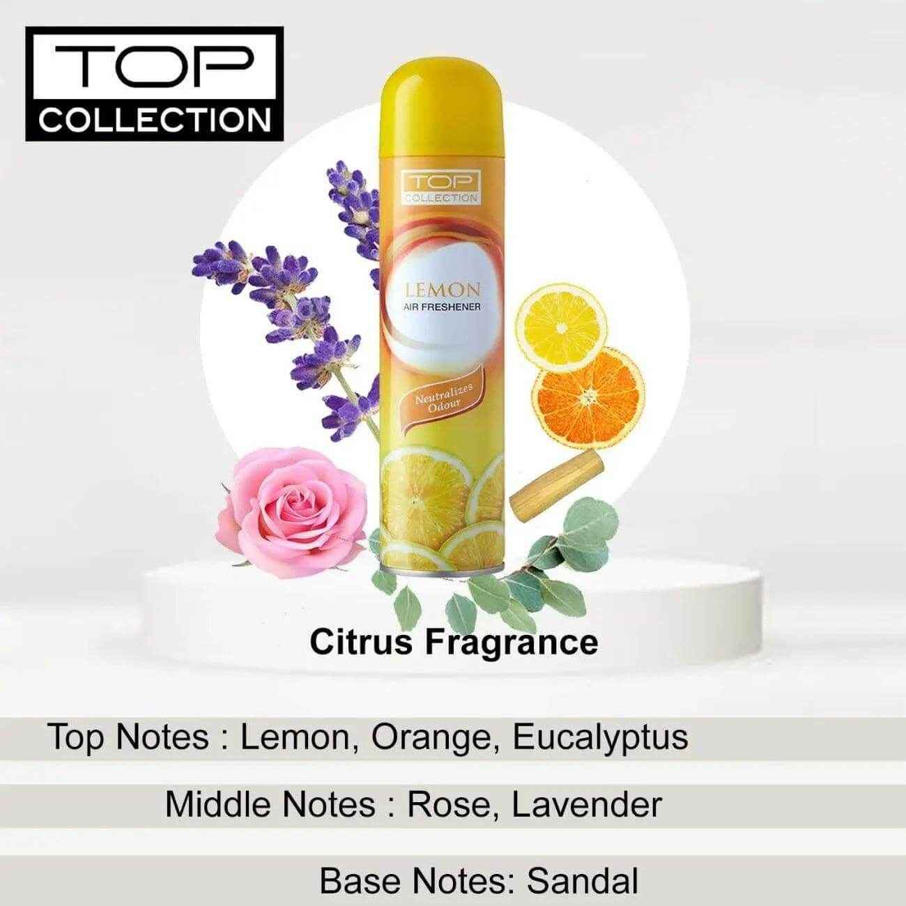 Top Collection Air Freshener - Lemon 300ml | Zesty Tropical Lemon Fragrance | Odour Neutralizer & Long-Lasting Room Freshener for Home & Office | Made in U.A.E