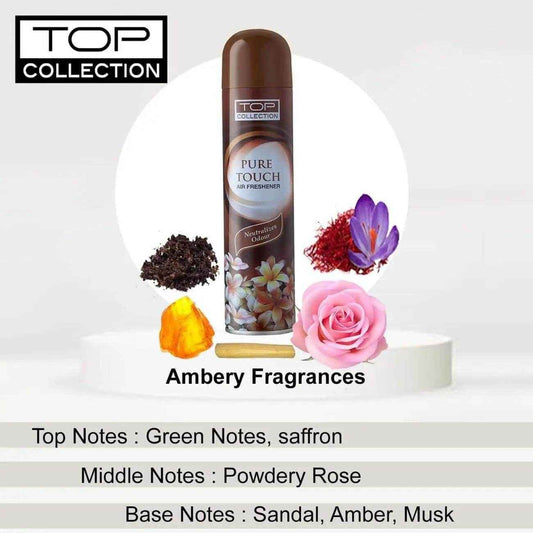 Top Collection Air Freshener - Pure Sandal 300ml | Warm Woody Sandalwood Fragrance | Odour Neutralizer & Instant Freshness | Long-Lasting Room Freshener for Home & Office | Made in U.A.E