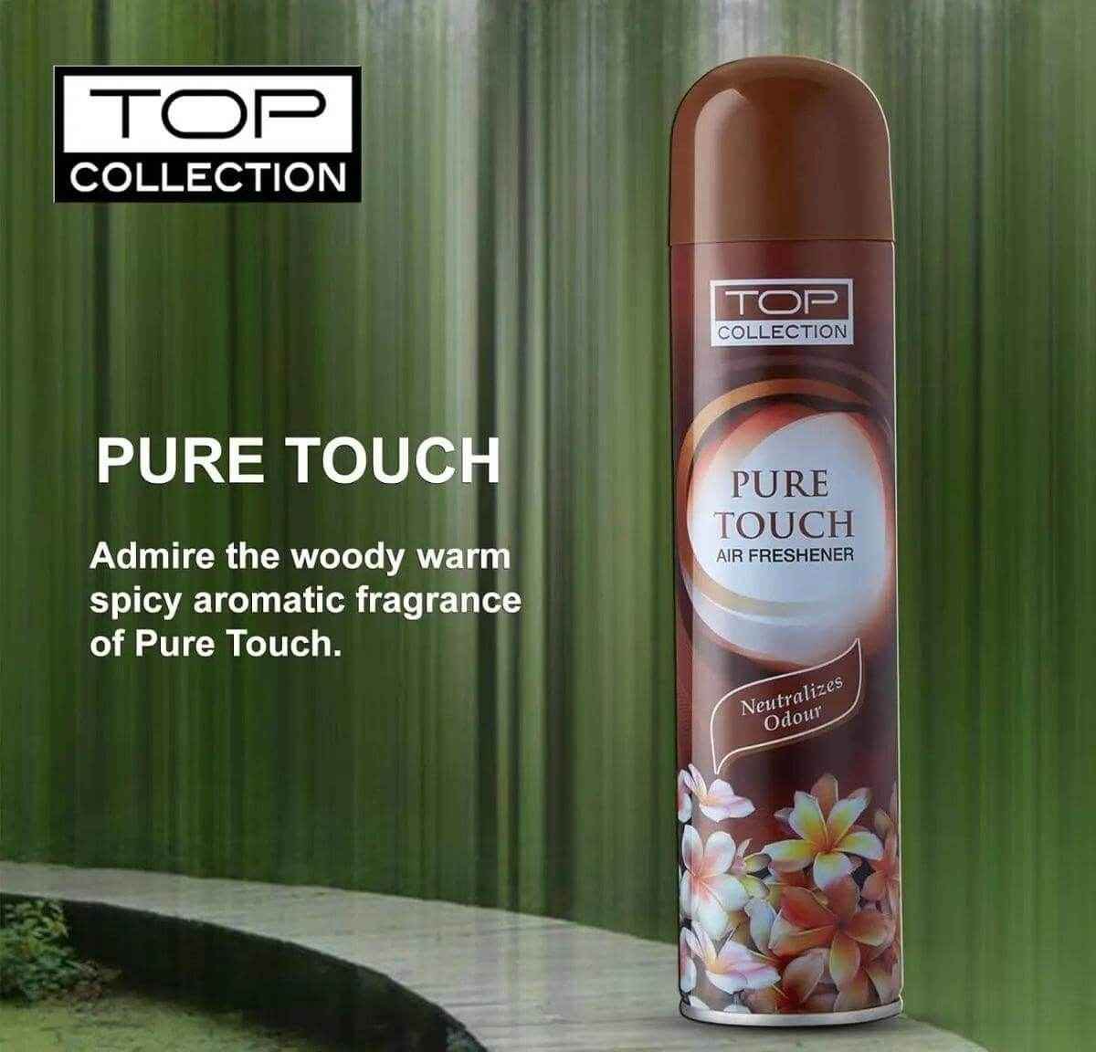 top collection air freshener - pure sandal 300ml | warm woody sandalwood fragrance | odour neutralizer & instant freshness | long-lasting room freshener for home & office | made in u.a.e