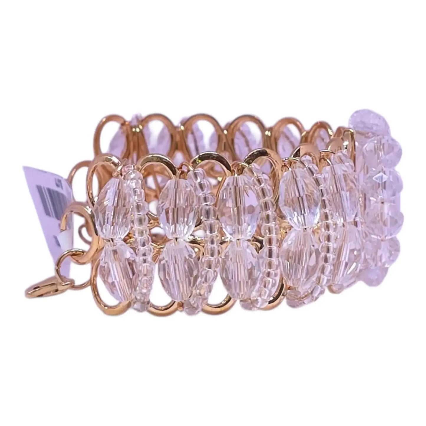 transparent crystal beads bracelet – elegant adjustable party bracelet