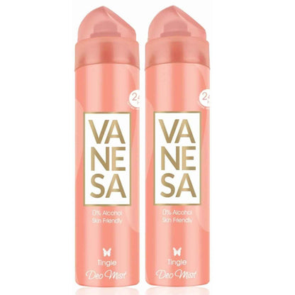 Vanesa Tingle Deodorant Body Mist for Women - 150ml, Alcohol-Free