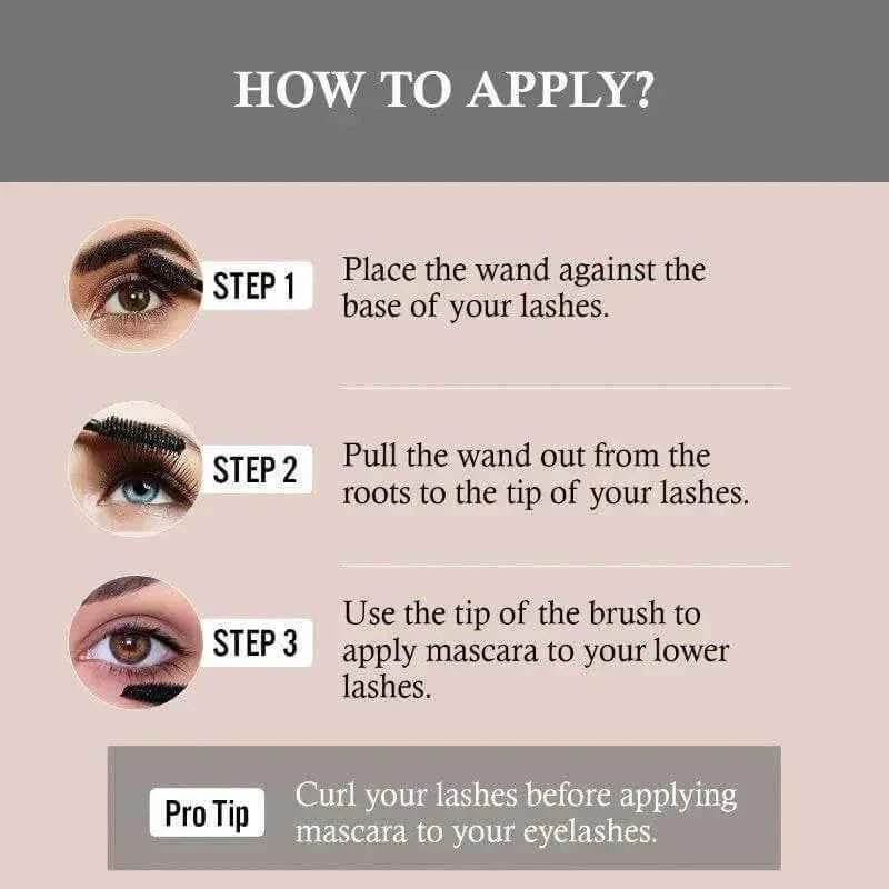 Volumizing Waterproof Mascara - Long-Lasting, Smudge-Proof, 10ml