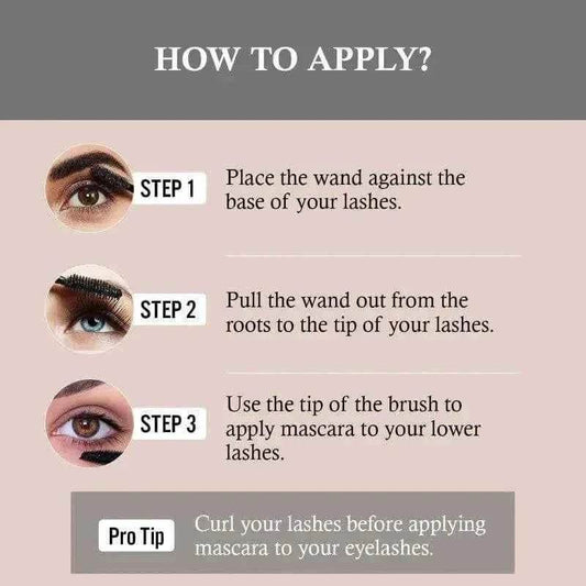 Volumizing Waterproof Mascara - Long-Lasting, Smudge-Proof, 10ml