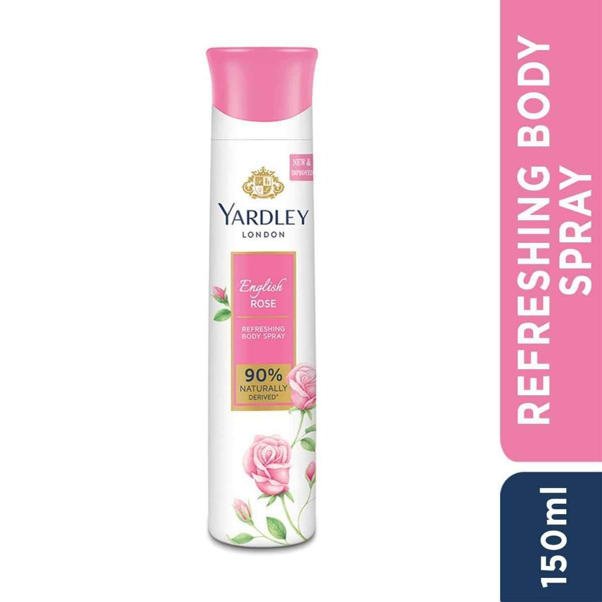 yardley london english rose refreshing body spray | fresh floral scent