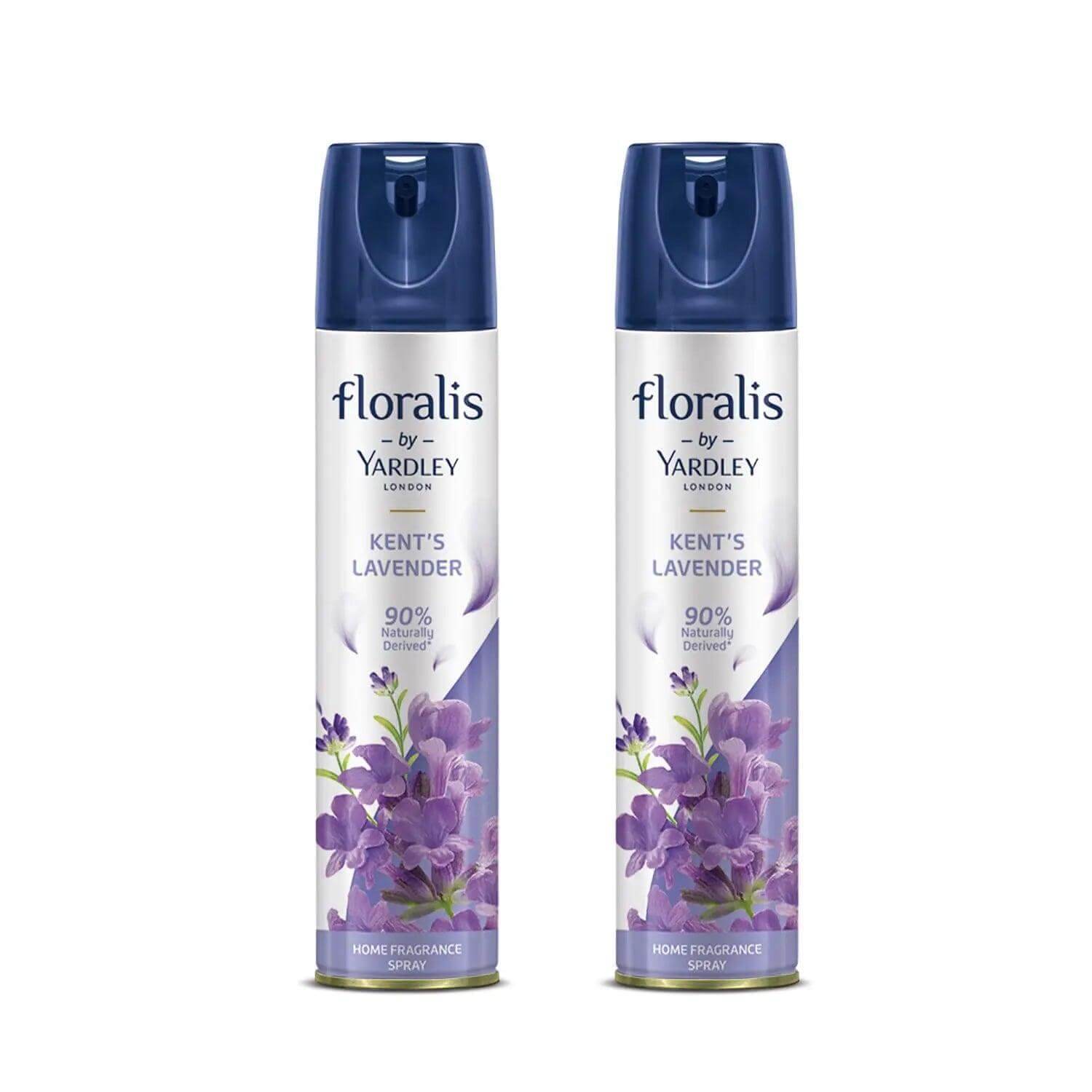 Yardley London Floralis Air Freshener Spray | Kent's Lavender | Long-Lasting Floral Fragrance for Home & Office | 90% Naturally Derived Home Fragrance Spray, 210ml (Pack of 1)