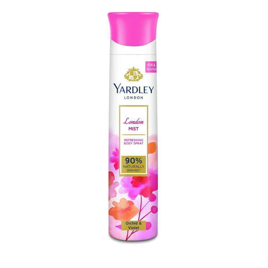 Yardley London London Mist Refreshing Body Spray| Fresh Floral Scent| 90% Naturally Derived| Orchid & Violet| Deo Spray| Body Deodorant for Women| 150ml
