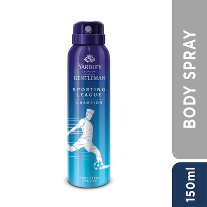 Yardley Male Gentleman Sporting League Body Spray - Champion, 150ml, Citrus