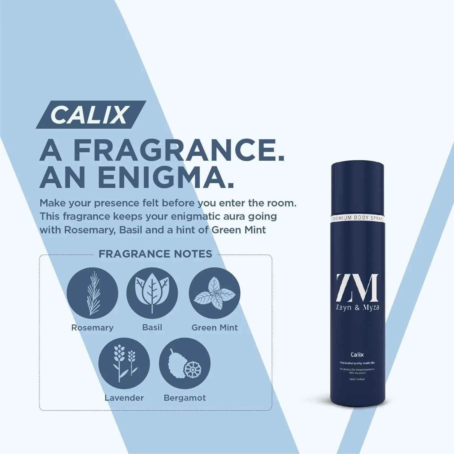 ZM Zayn Myza Calix Deodorant for Men - Alcohol-Free, Long Lasting 150ml